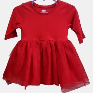 Old Navy Red‎ Long Sleeve Tutu Onesie Dress Size 6-12 Months New with Tags!!!